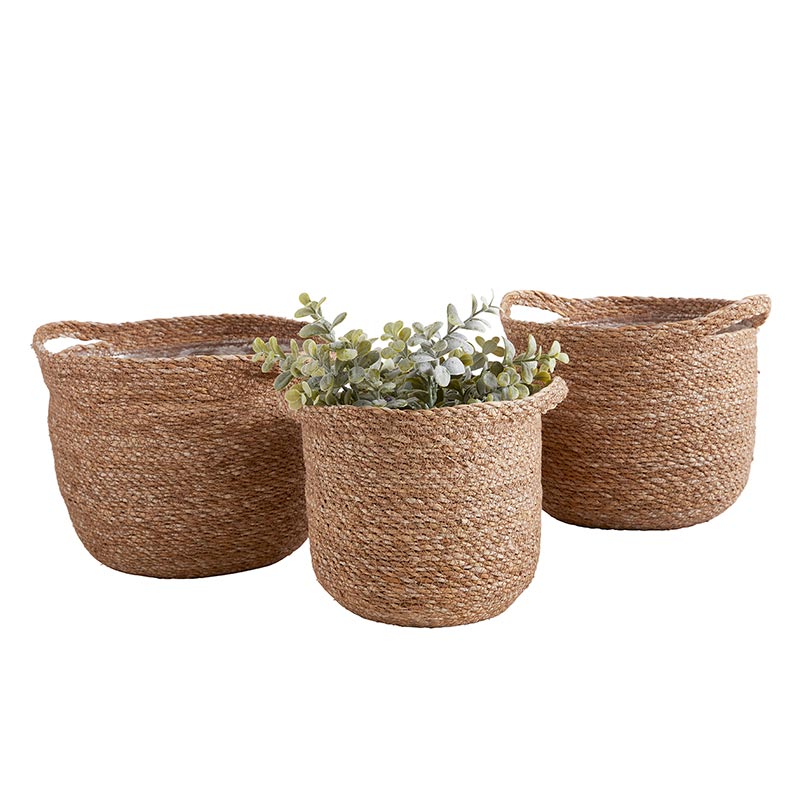 Round Cylinder with Handle Basket Set - Bombay Mercantile
