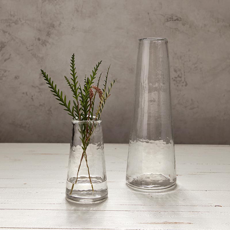 Triangular Glass Vase - Bombay Mercantile