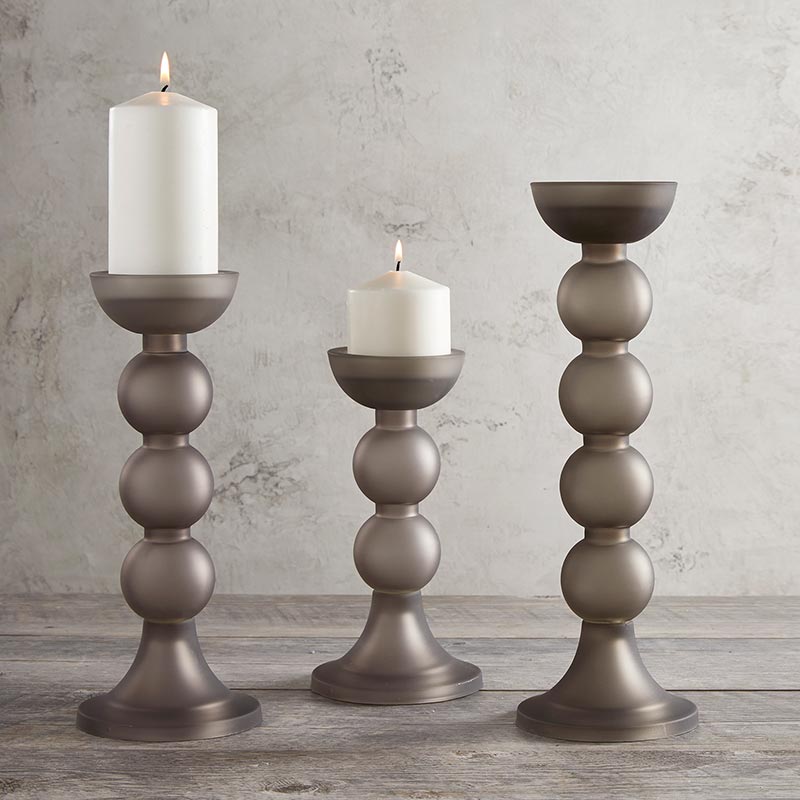 Matte Grey Ball Pillar - Bombay Mercantile