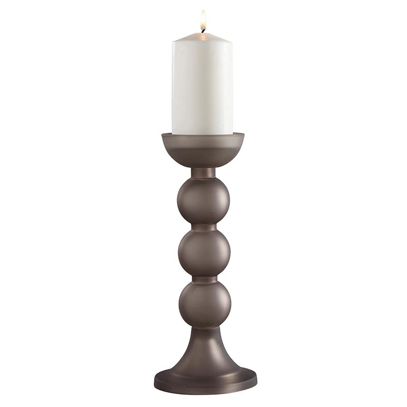 Matte Grey Ball Pillar - Bombay Mercantile