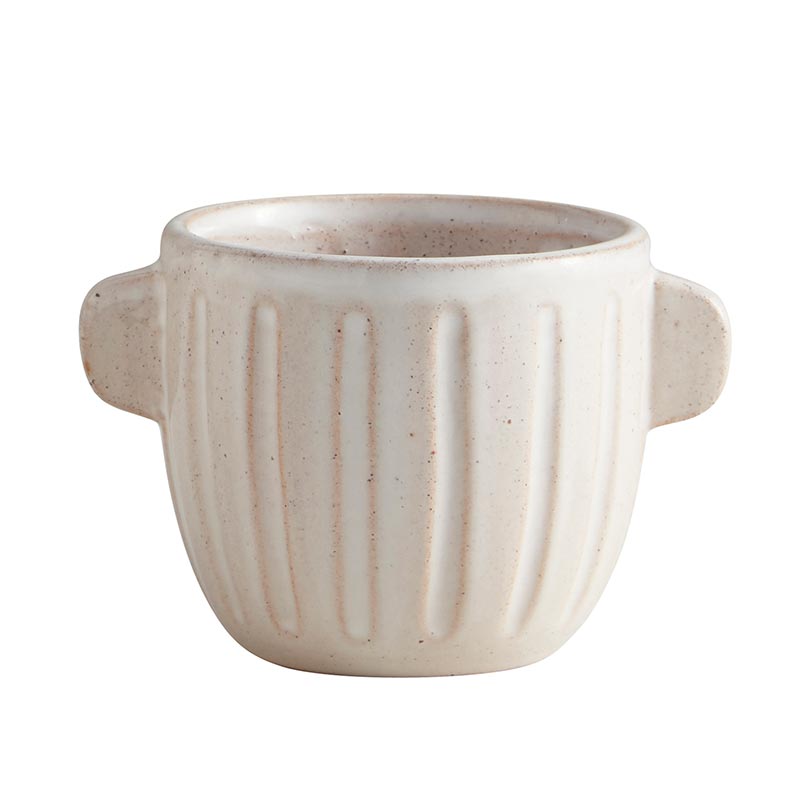 Embossed Stoneware Planter - Bombay Mercantile