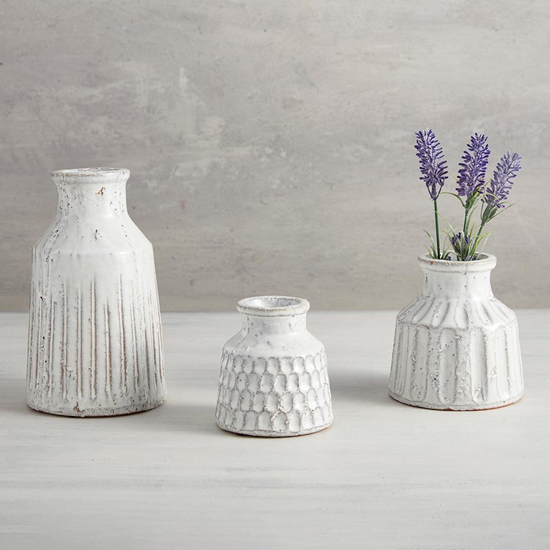 White Flower Pot - Bombay Mercantile