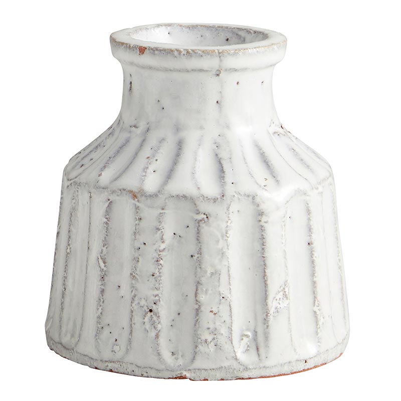 White Flower Pot - Bombay Mercantile