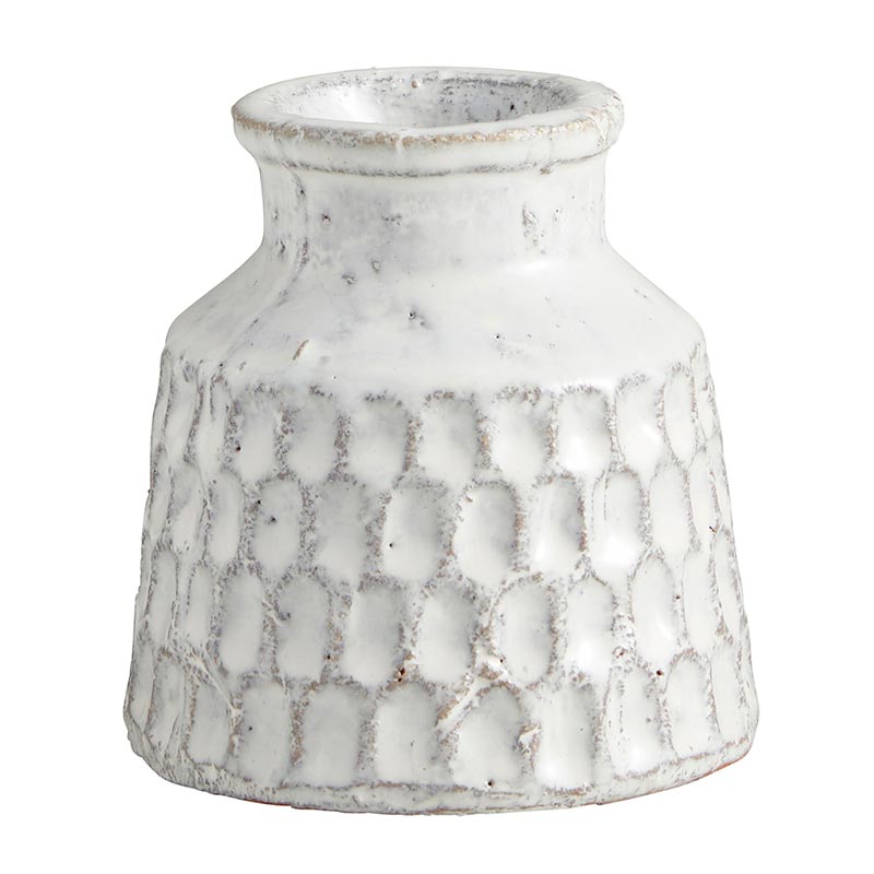 White Flower Pot - Bombay Mercantile