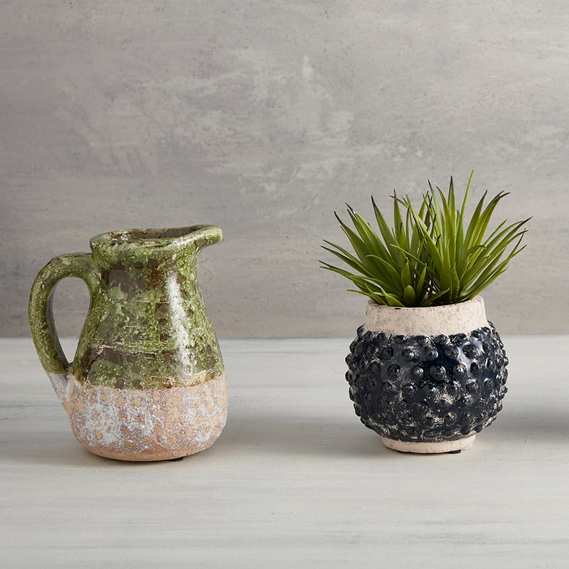 Beaded Flower Pot - Small - Bombay Mercantile