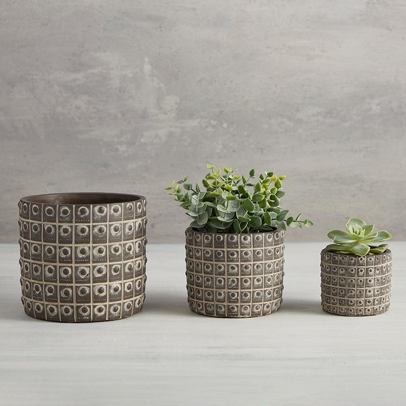 Round Beaded Pot - Bombay Mercantile