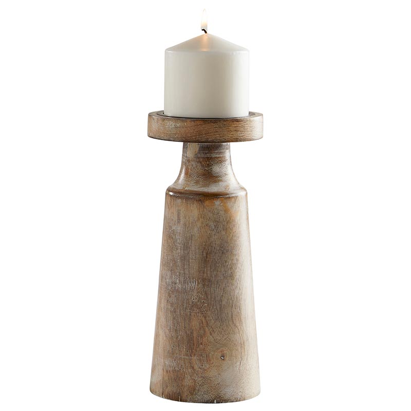 Mango Wood Candle Holder - Bombay Mercantile