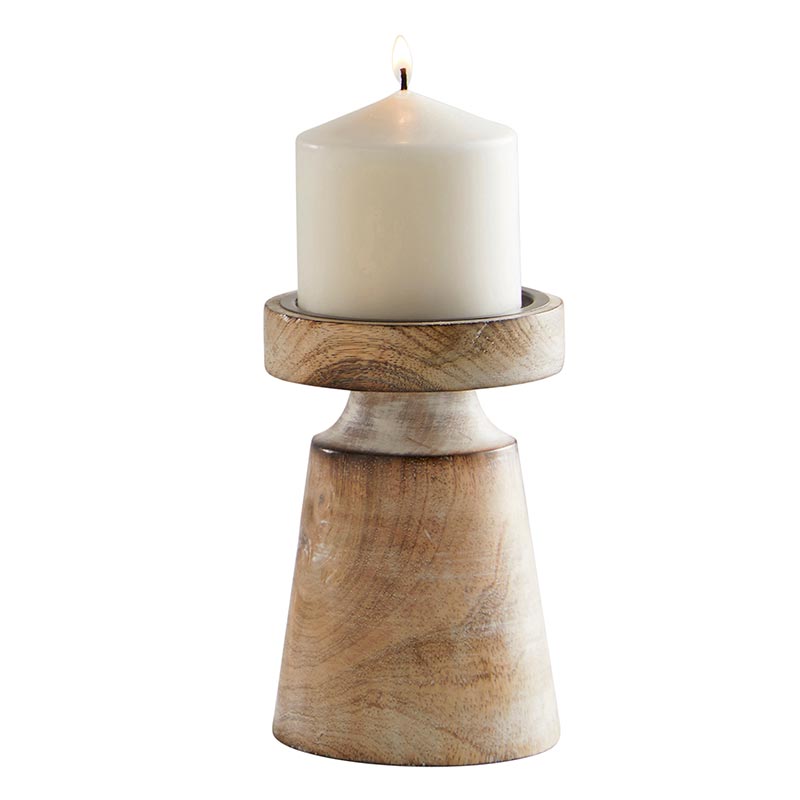 Mango Wood Candle Holder - Bombay Mercantile