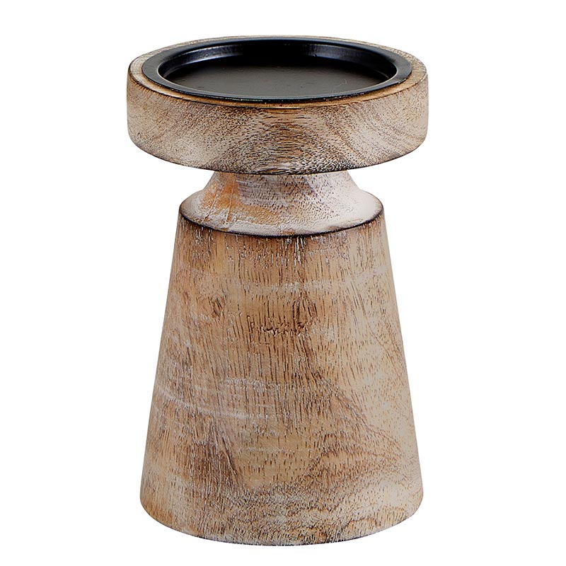Mango Wood Candle Holder - Bombay Mercantile