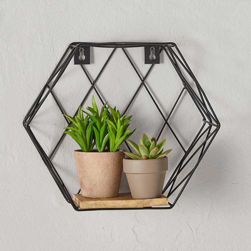 Honeycomb Shape Wall Shelf - Bombay Mercantile