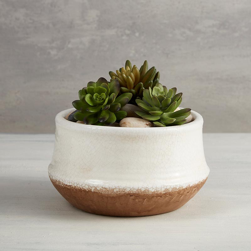 Matte White Flower Pot - Bombay Mercantile