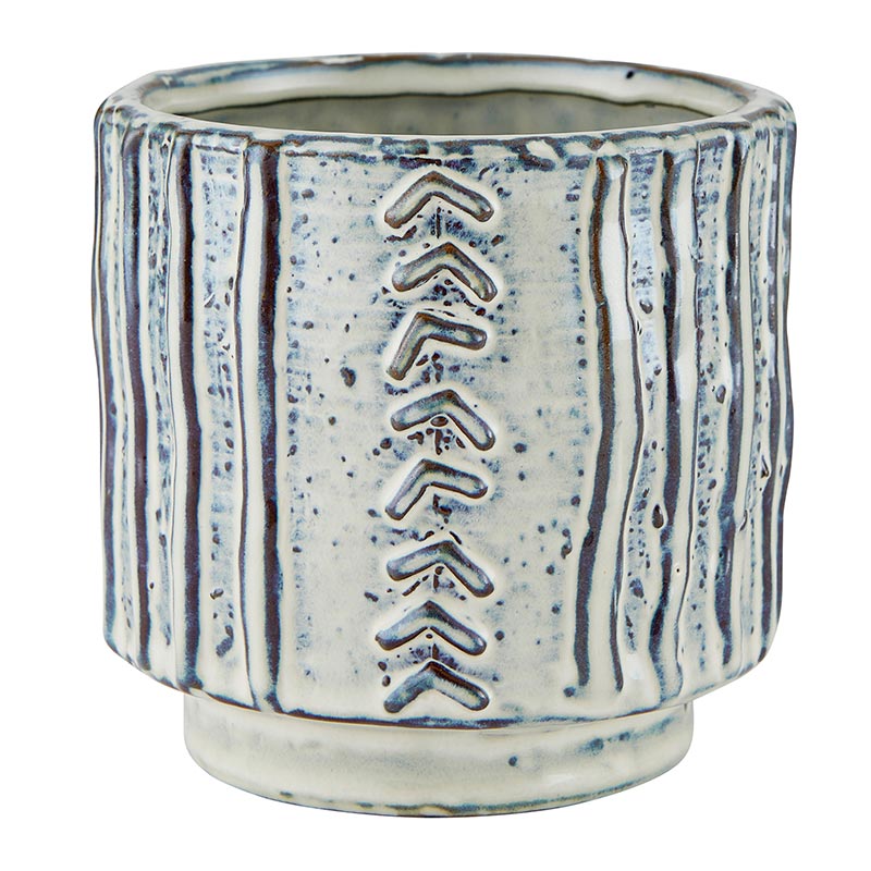 Blue Stone Textured Pot - Bombay Mercantile