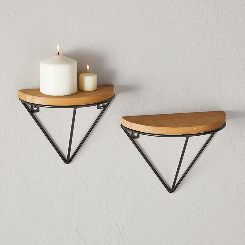 Semi-circular Shelves - Set of 2 - Bombay Mercantile