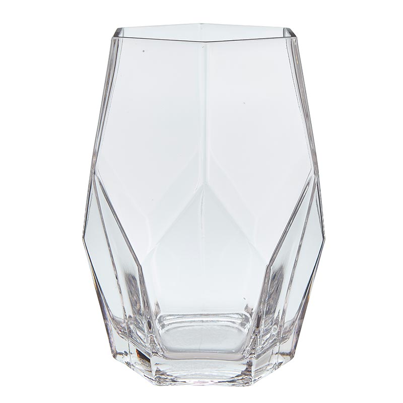Hexagon Glass Vase - Bombay Mercantile