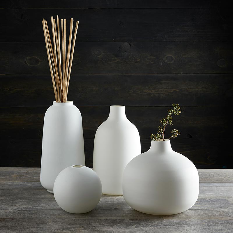 White Matte Vases - Bombay Mercantile