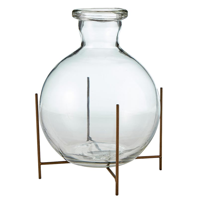 Bud Glass Vase with Holder - Bombay Mercantile