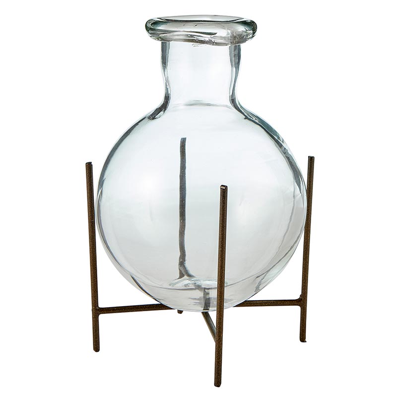 Bud Glass Vase with Holder - Bombay Mercantile
