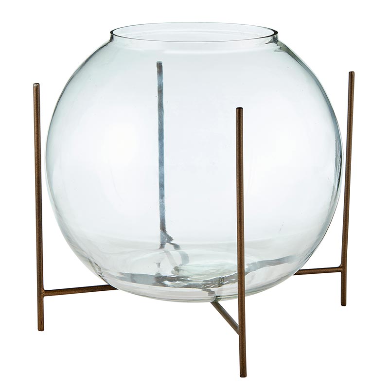 Round Glass Vase Holder - Bombay Mercantile