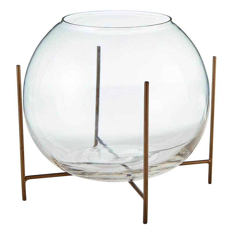 Round Glass Vase Holder - Bombay Mercantile