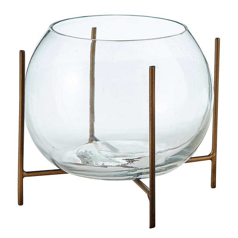 Round Glass Vase Holder - Bombay Mercantile