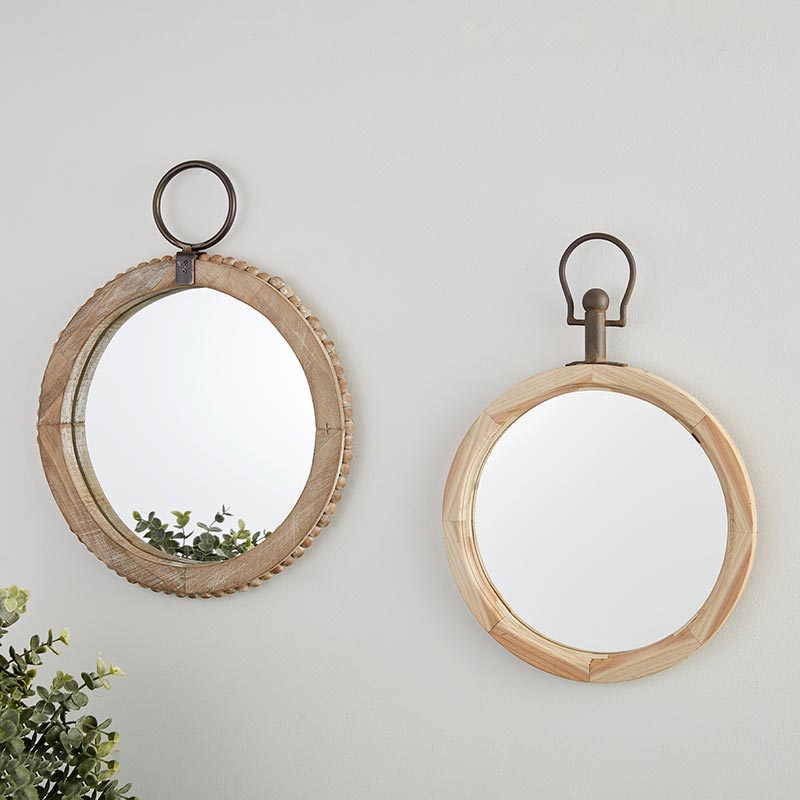 Wooden Hanging Mirror - Bombay Mercantile