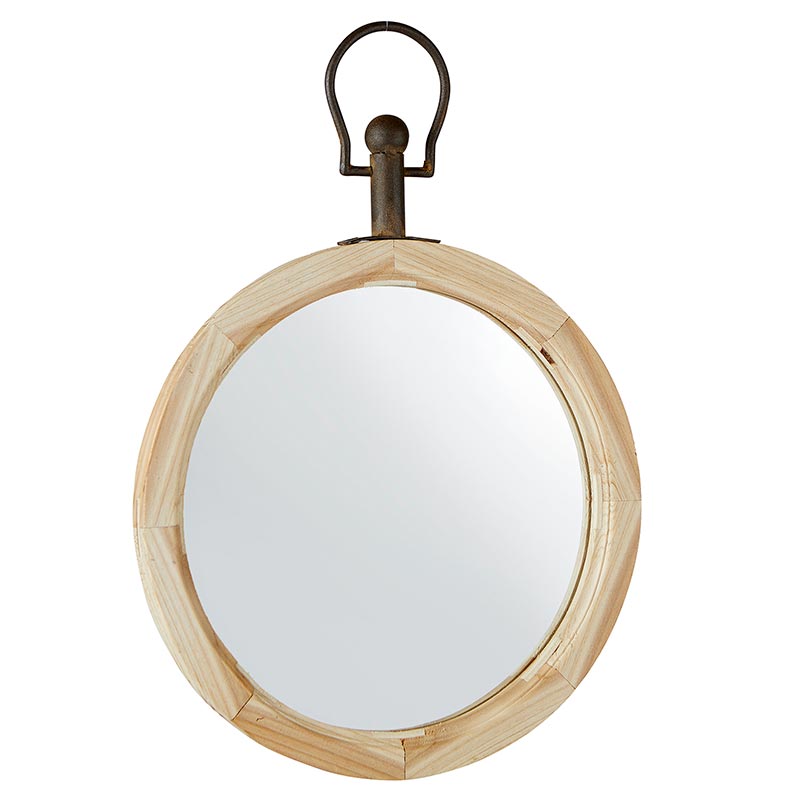 Wooden Hanging Mirror - Bombay Mercantile