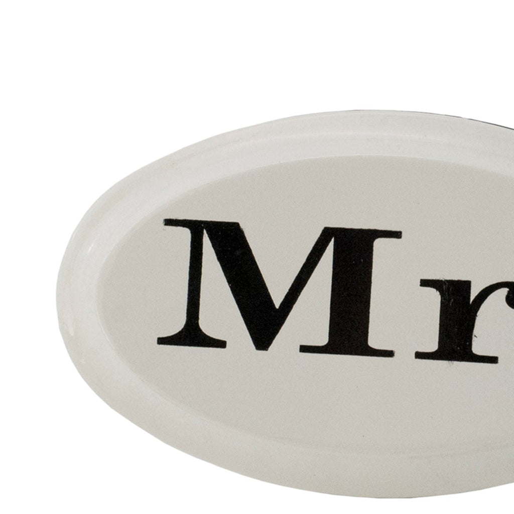 MR. & MRS. Enamelware metal sign set - Bombay Mercantile