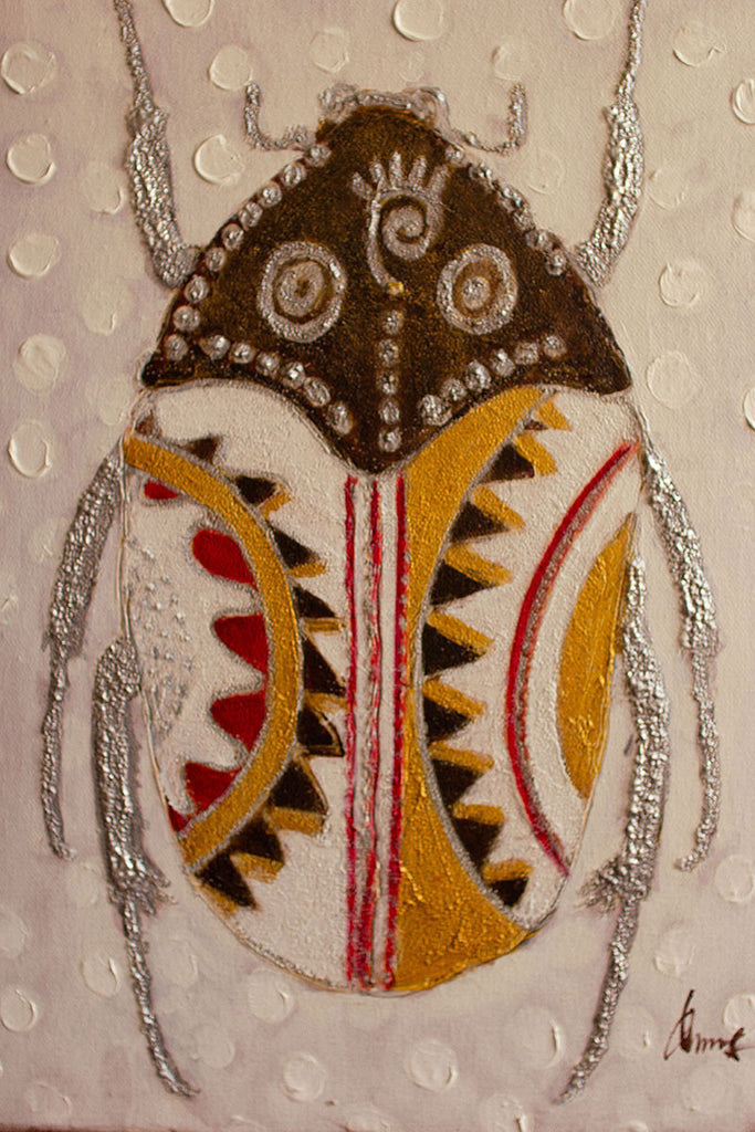Oil painting, set of 4 beetles - The Nifty Decor