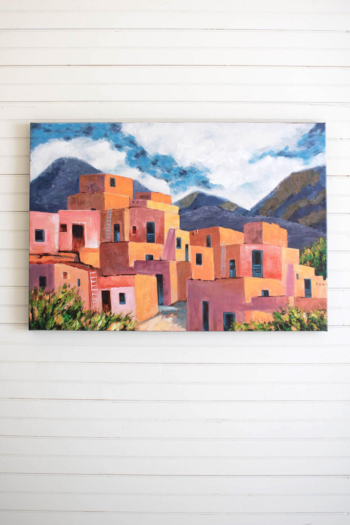 Southwest houses oil painting - Bombay Mercantile