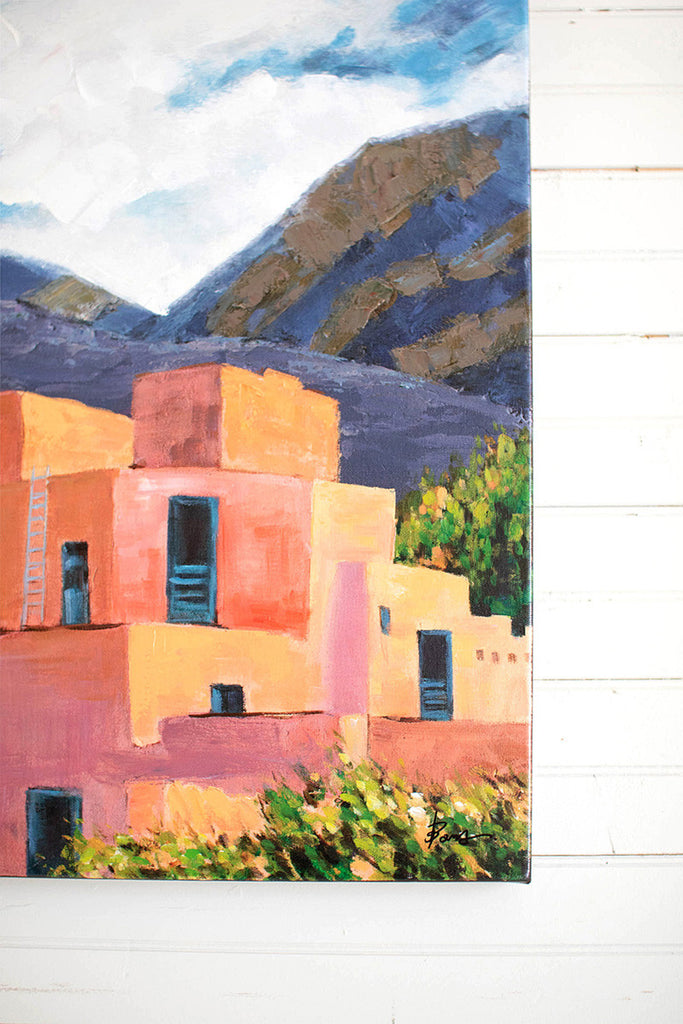 Southwest houses oil painting - Bombay Mercantile