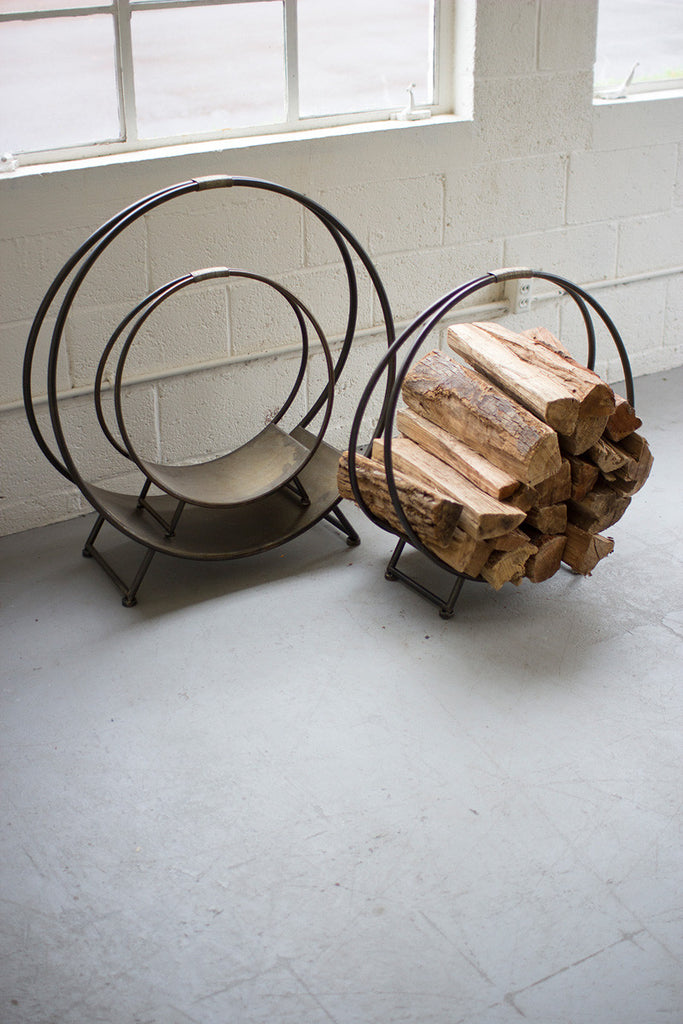Set of 3 metal firewood racks - The Nifty Decor