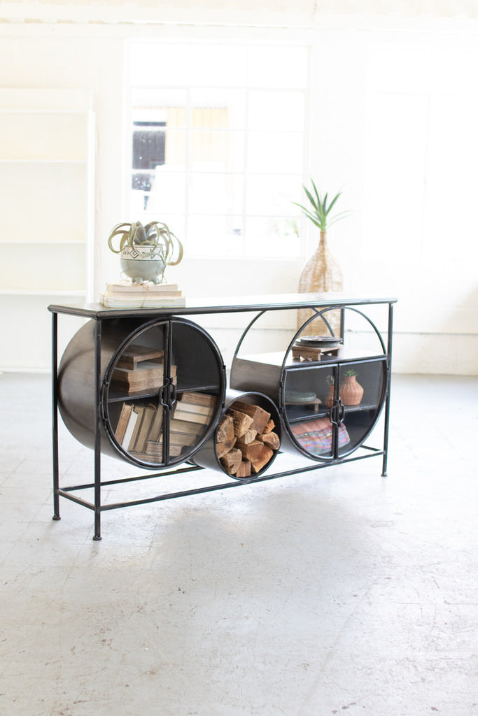 Iron and glass circles console - The Nifty Decor