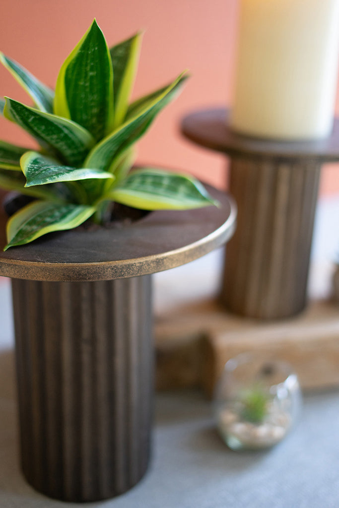 Antique brass finish metal vases, set of 2 - The Nifty Decor