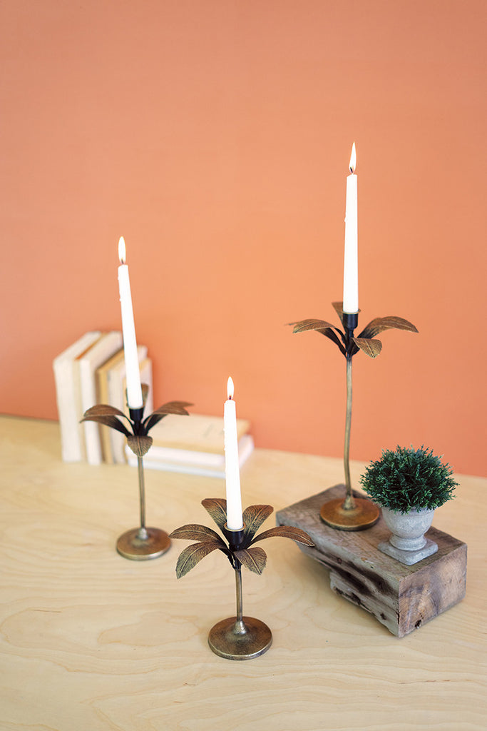Palm tree candle holders, set of 3 - The Nifty Decor