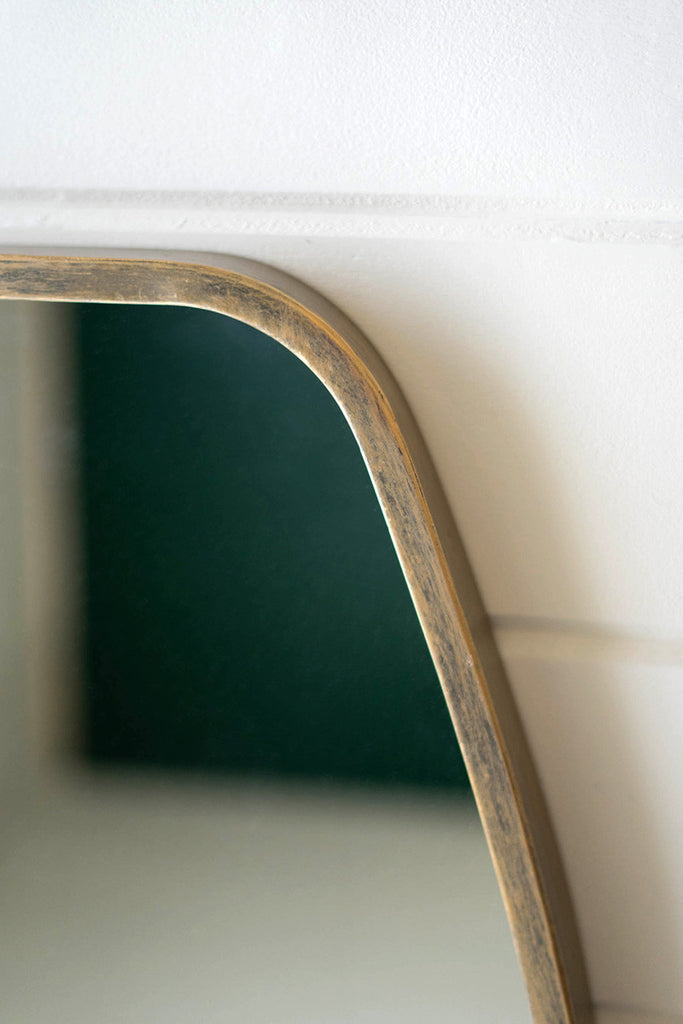 Antique brass oval wall mirror - Bombay Mercantile