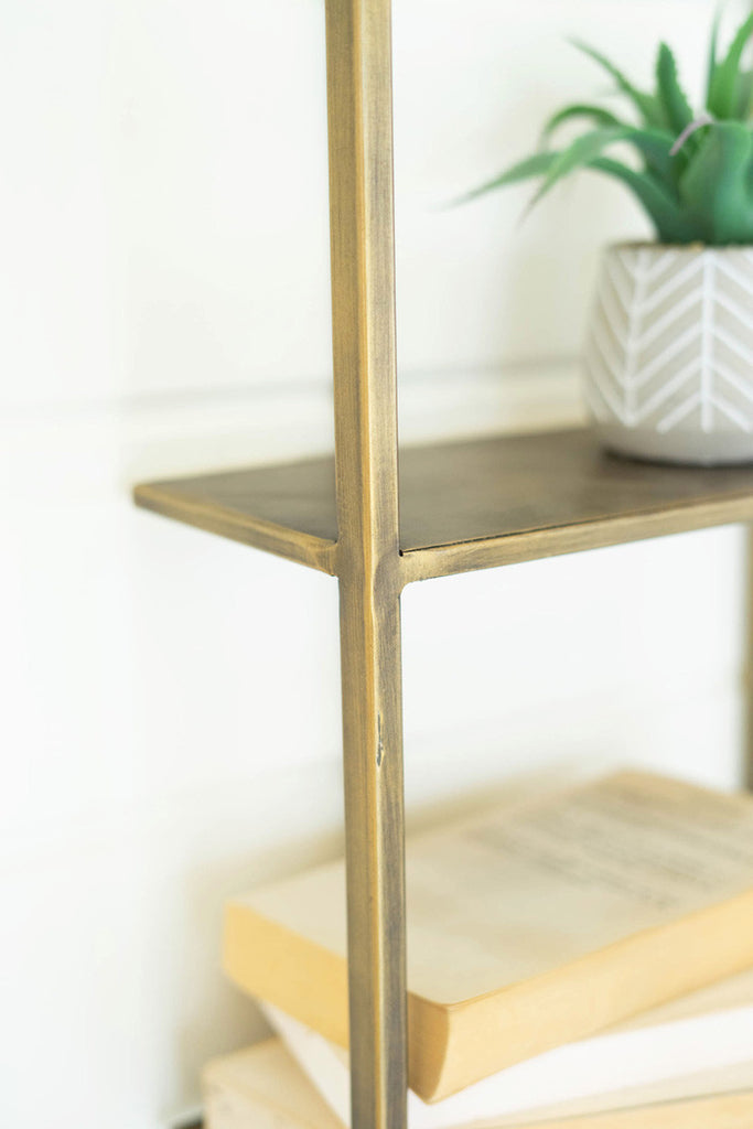 Antique brass wall shelf - Bombay Mercantile