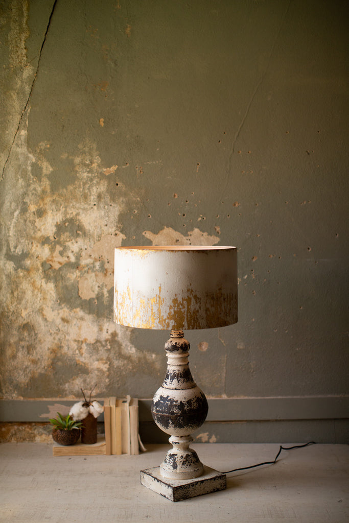 Metal table top lamp with metal shade - The Nifty Decor