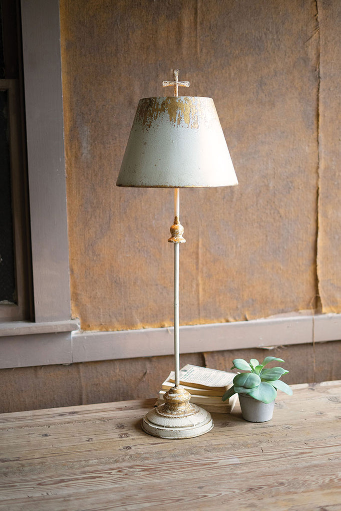 Antique white & gold metal table lamp - The Nifty Decor