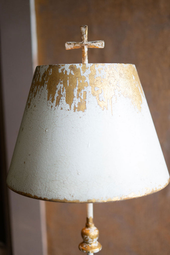Antique white & gold metal table lamp - The Nifty Decor