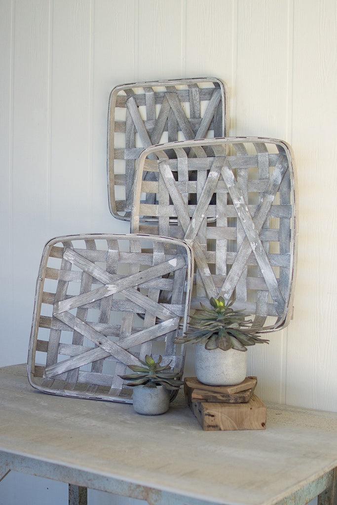 Split wood baskets, set of 3 - The Nifty Decor