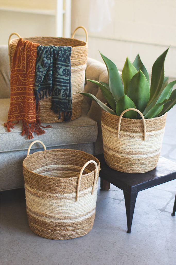 Two toned baskets, set of 3 - The Nifty Decor