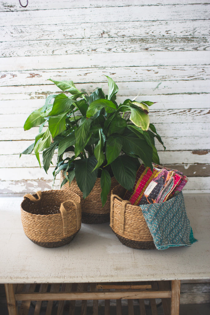 Round baskets with jute handles, set of 3 - The Nifty Decor