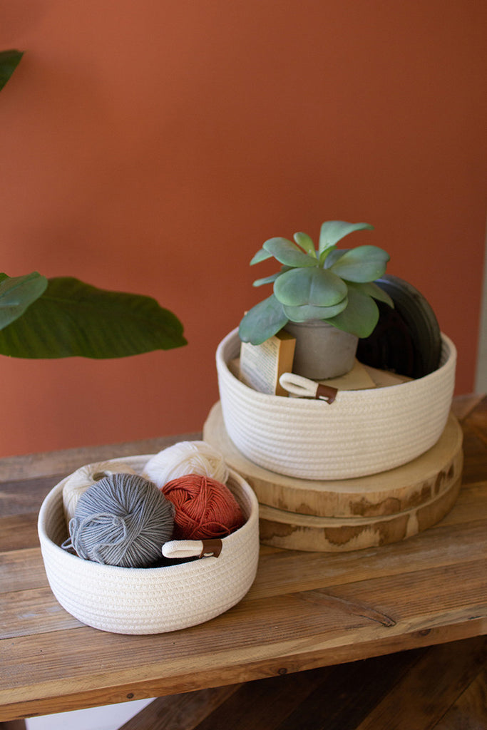 Coiled cotton baskets, set of 2 - The Nifty Decor