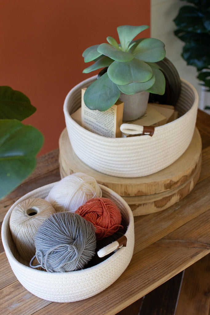 Coiled cotton baskets, set of 2 - The Nifty Decor