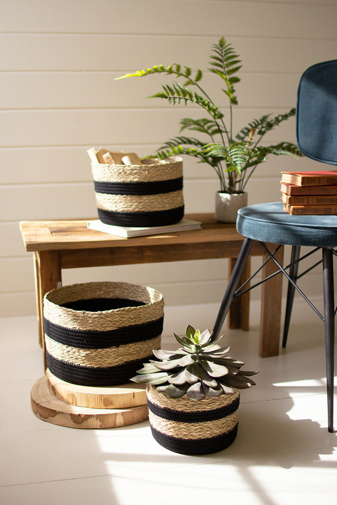Set of 3 Natural seagrass baskets - The Nifty Decor