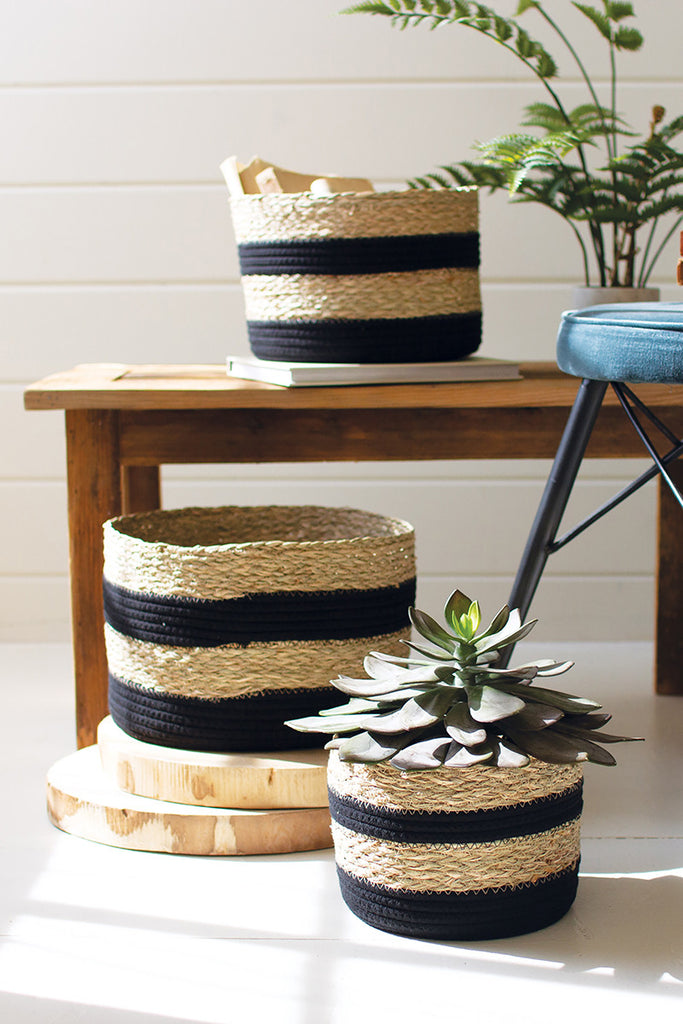 Set of 3 Natural seagrass baskets - The Nifty Decor