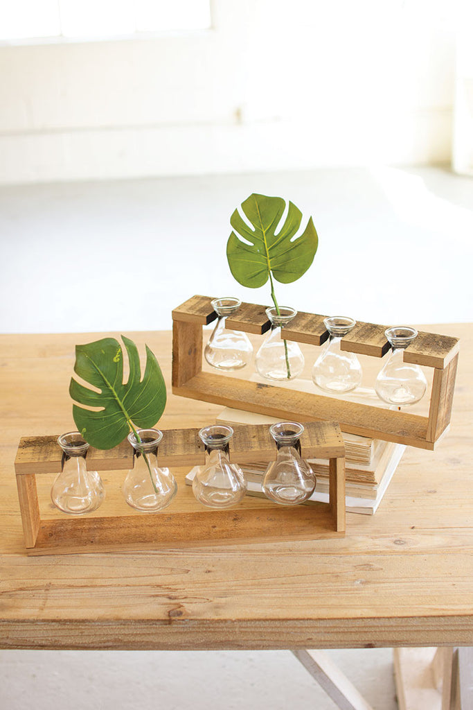 Bud vases with a wooden stand - The Nifty Decor
