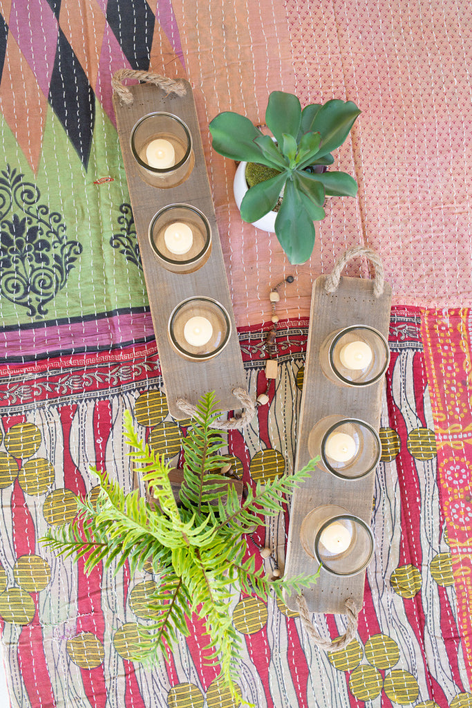 Three glass candle holders - The Nifty Decor