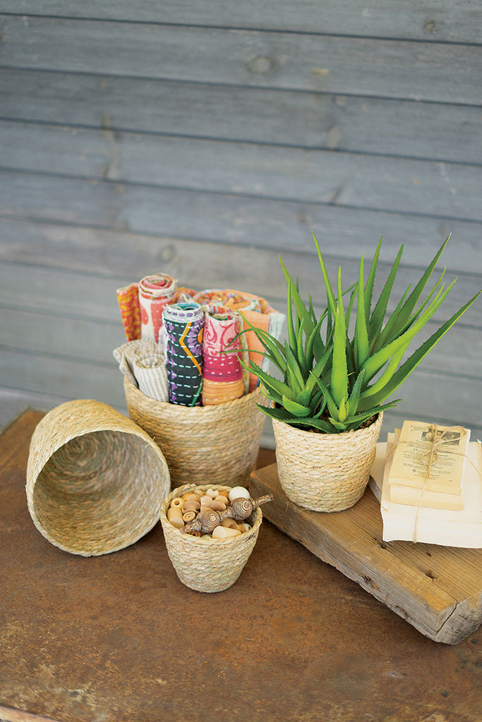 Round seagrass baskets, set of 4 - The Nifty Decor
