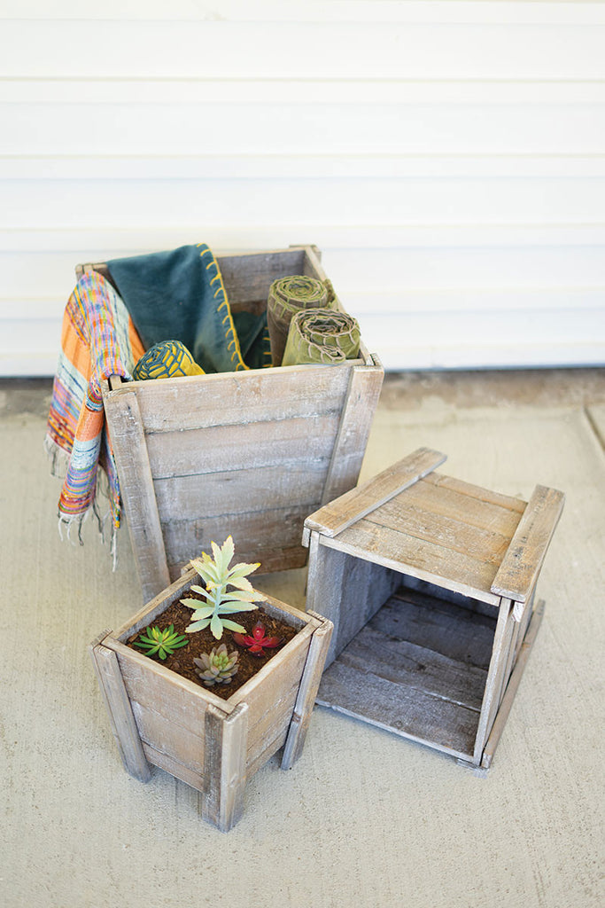 Natural recycled planters, set of 3 - The Nifty Decor